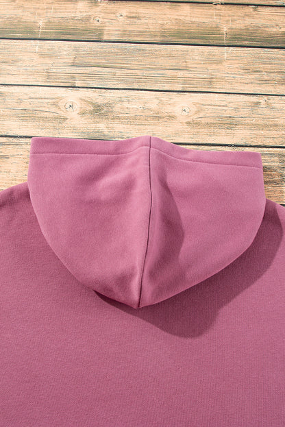 Sweat à capuche ample doublé polaire Valériane avec poches kangourou à demi-fermeture éclair