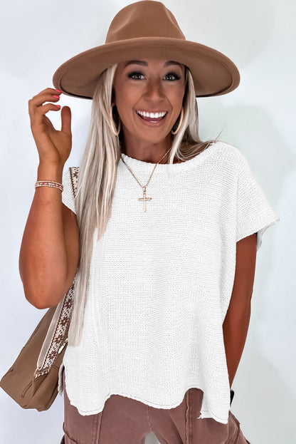 Pull-over Jet Stream uni avec fentes latérales