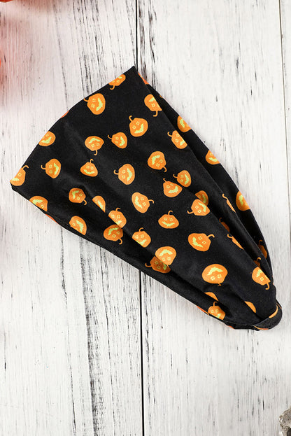 Diadema con lazo estampado con tema de Halloween naranja pomelo 