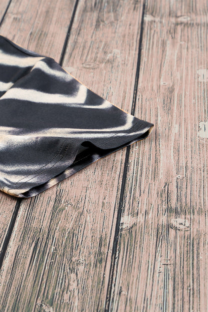 Blank Apparel - T-shirt basique à rayures bleu tie-dye