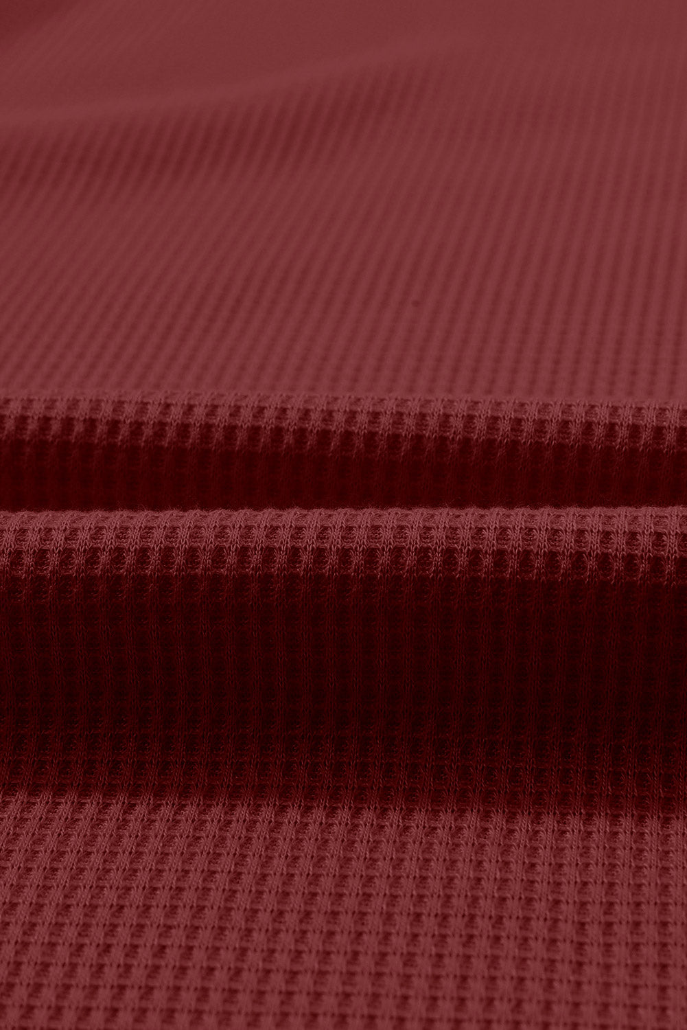 Top de manga larga con botones de punto tipo gofre marrón 