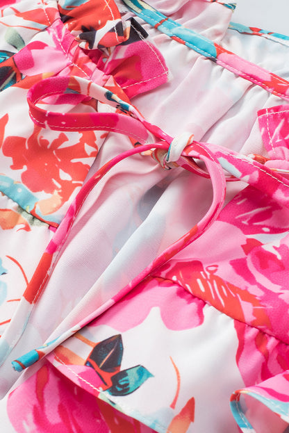 Chemisier à imprimé floral et manches flottantes à volants