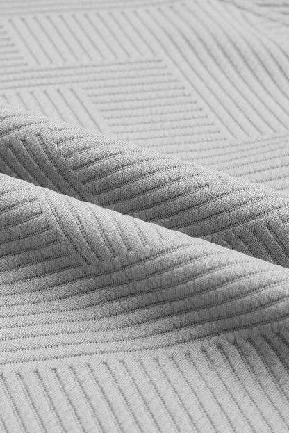 Ensemble haut à manches longues texturé gris et short à cordon de serrage