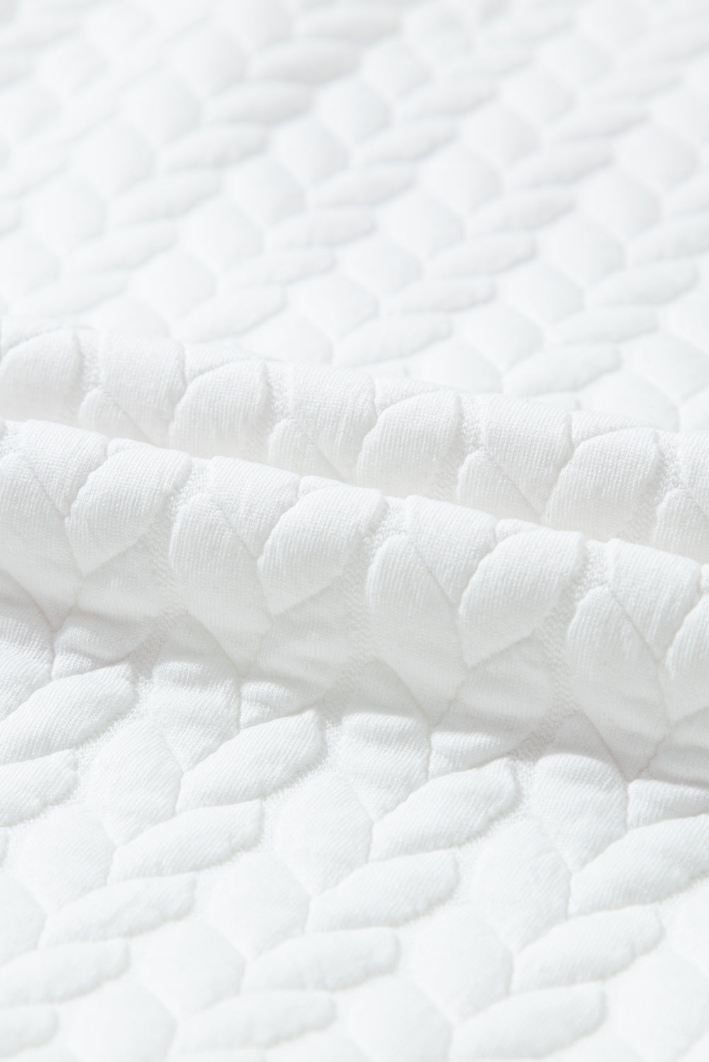 Sweat-shirt blanc en maille torsadée brodée chenille LOVE