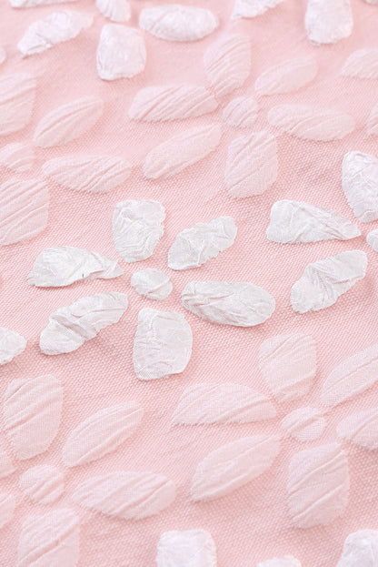 Floral Jacquard Sleeveless Mini Dress with Waist Tie