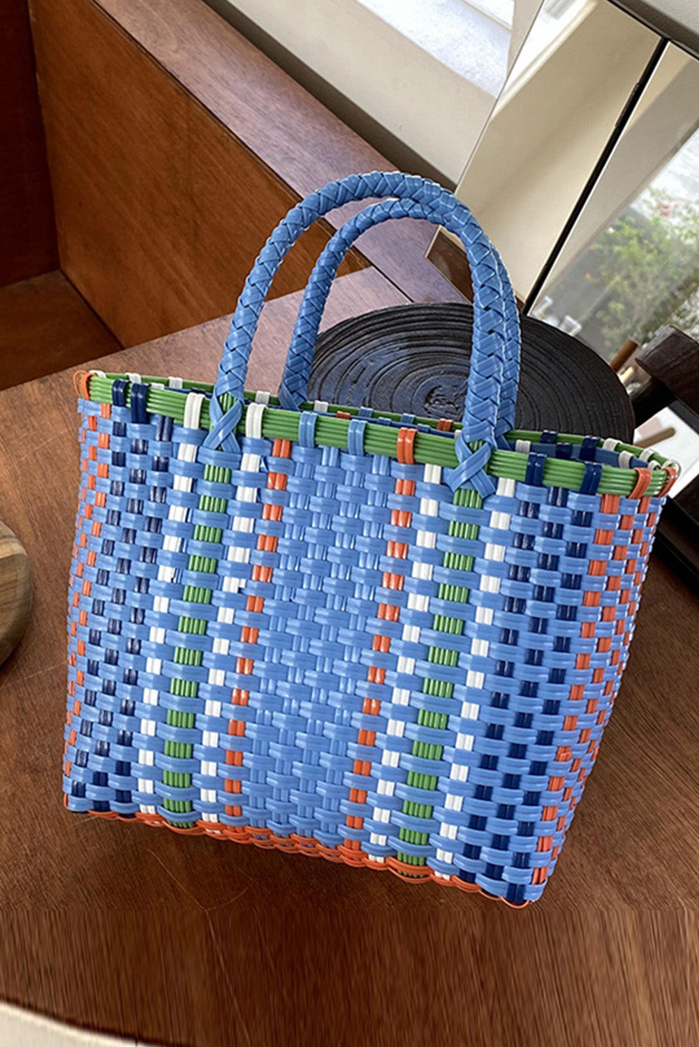 Bolso Tote Cesta Tejido Cuadrado 19*12*18cm