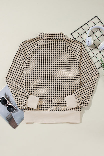 Sweat-shirt noir à col contrasté bicolore grande taille