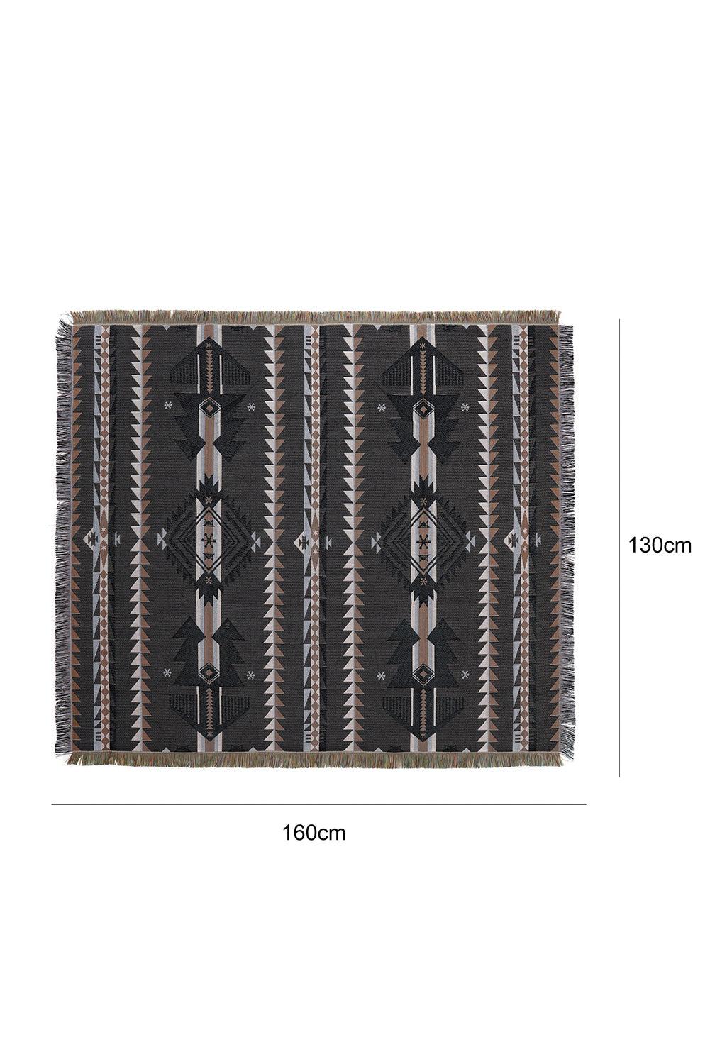 Western Pattern Tasseled Large Blanket