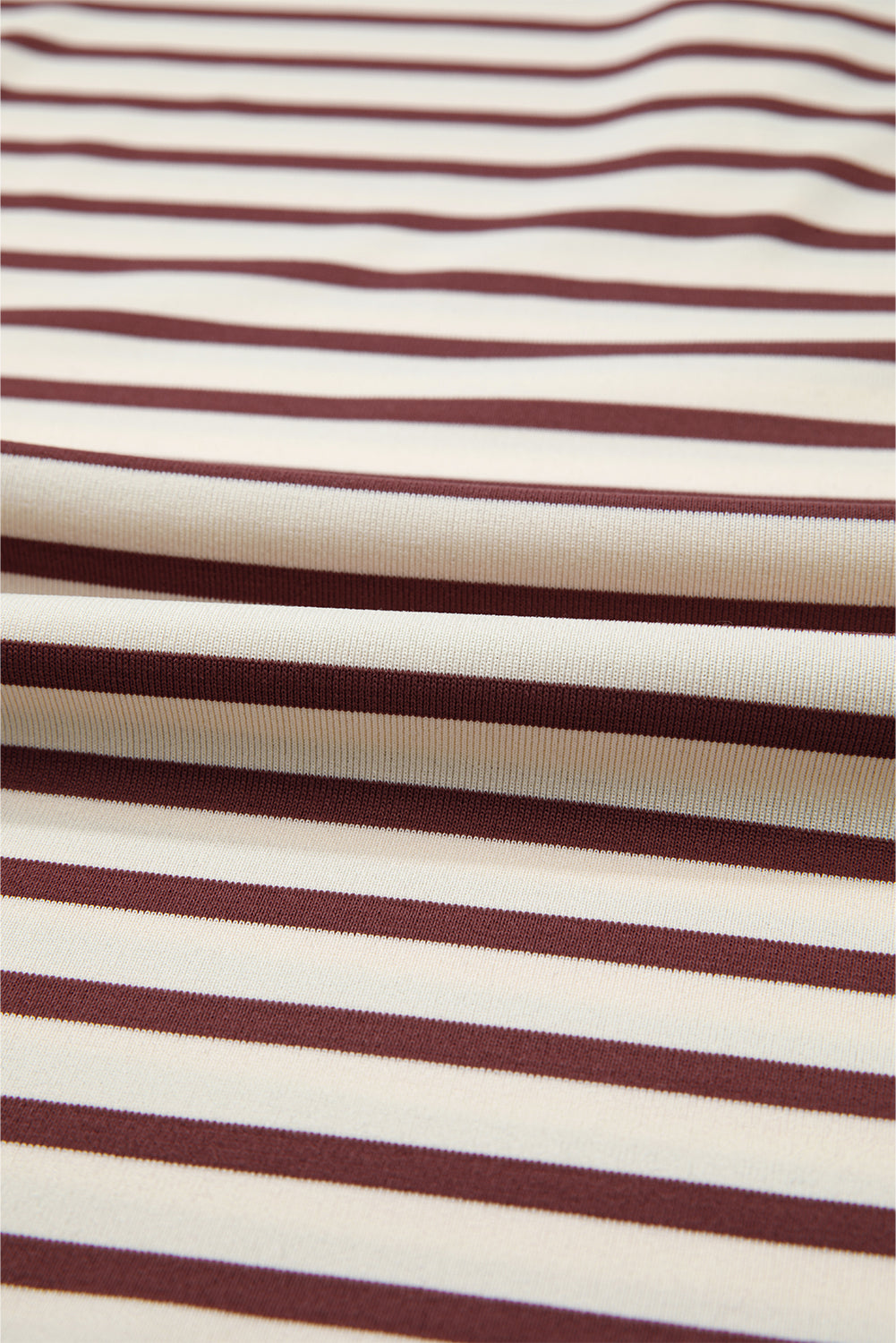 Red Dahlia Striped Print Drop Shoulder Long Sleeve Henley Top