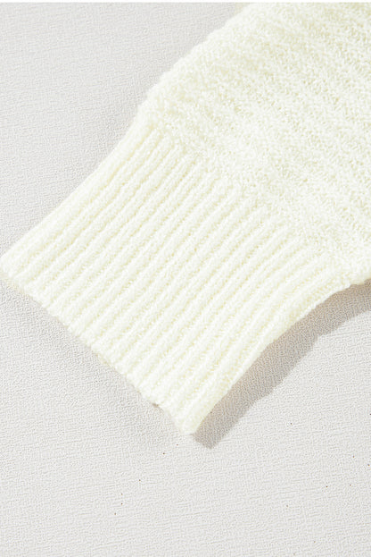 Pull ample à rayures orange et blocs de couleurs, épaules tombantes et manches bouffantes