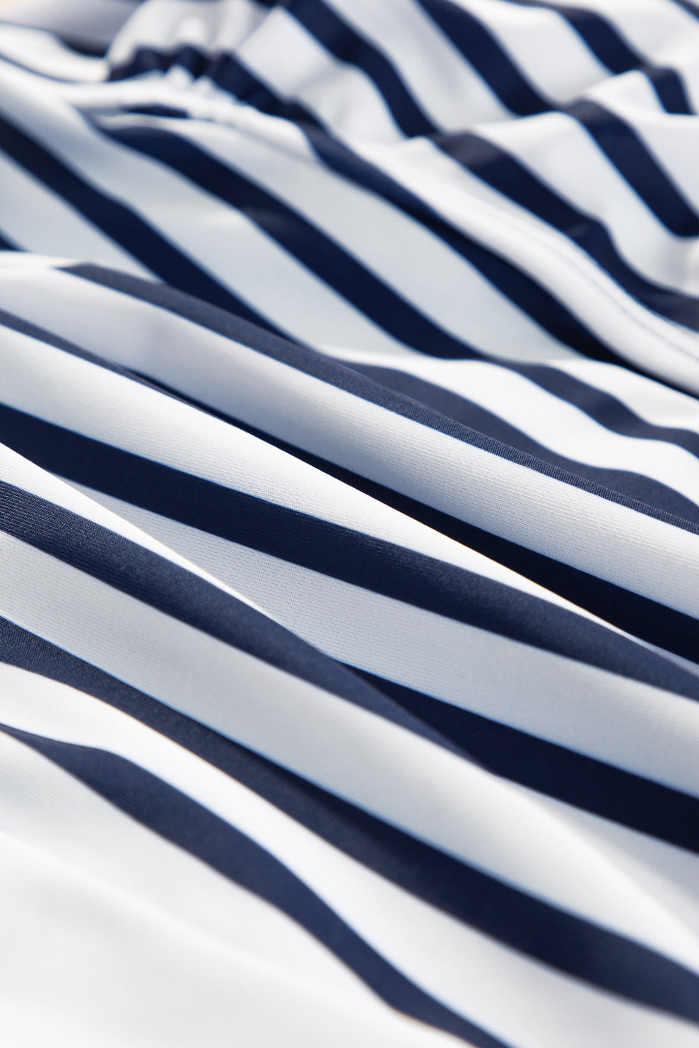 Maillot de bain tankini 2 pièces à rayures bleues avec cordon de serrage et effet gainant