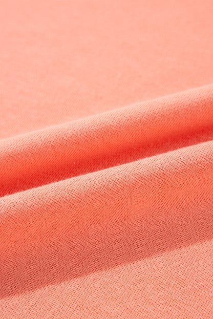 Sweat-shirt ample à col rond et manches rayées avec motif flamant rose arc-en-ciel