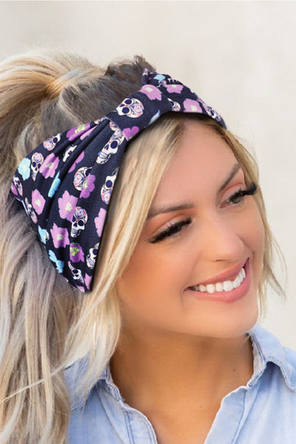 Diadema con lazo estampado con tema de Halloween naranja pomelo 