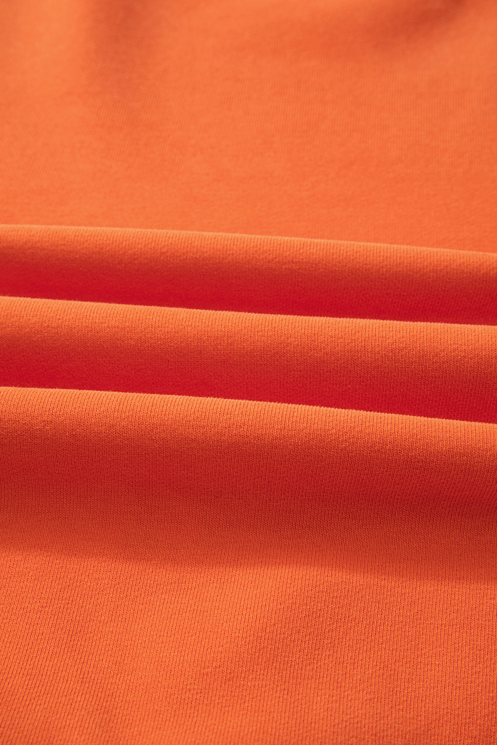 Sweat-shirt en tissu éponge orange roux uni doublé en polaire à épaules tombantes