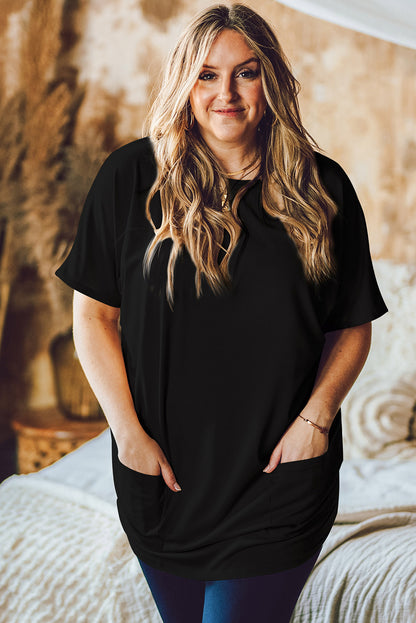 Tunique à manches courtes avec poches latérales 