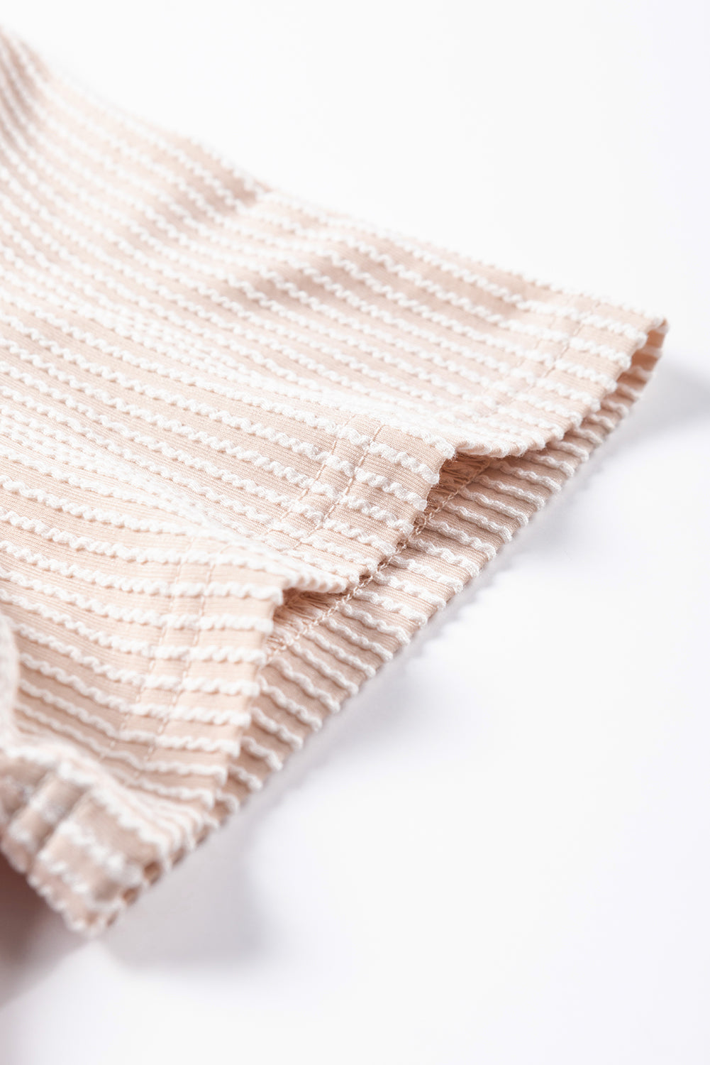 T-shirt texturé côtelé rose à blocs de couleurs