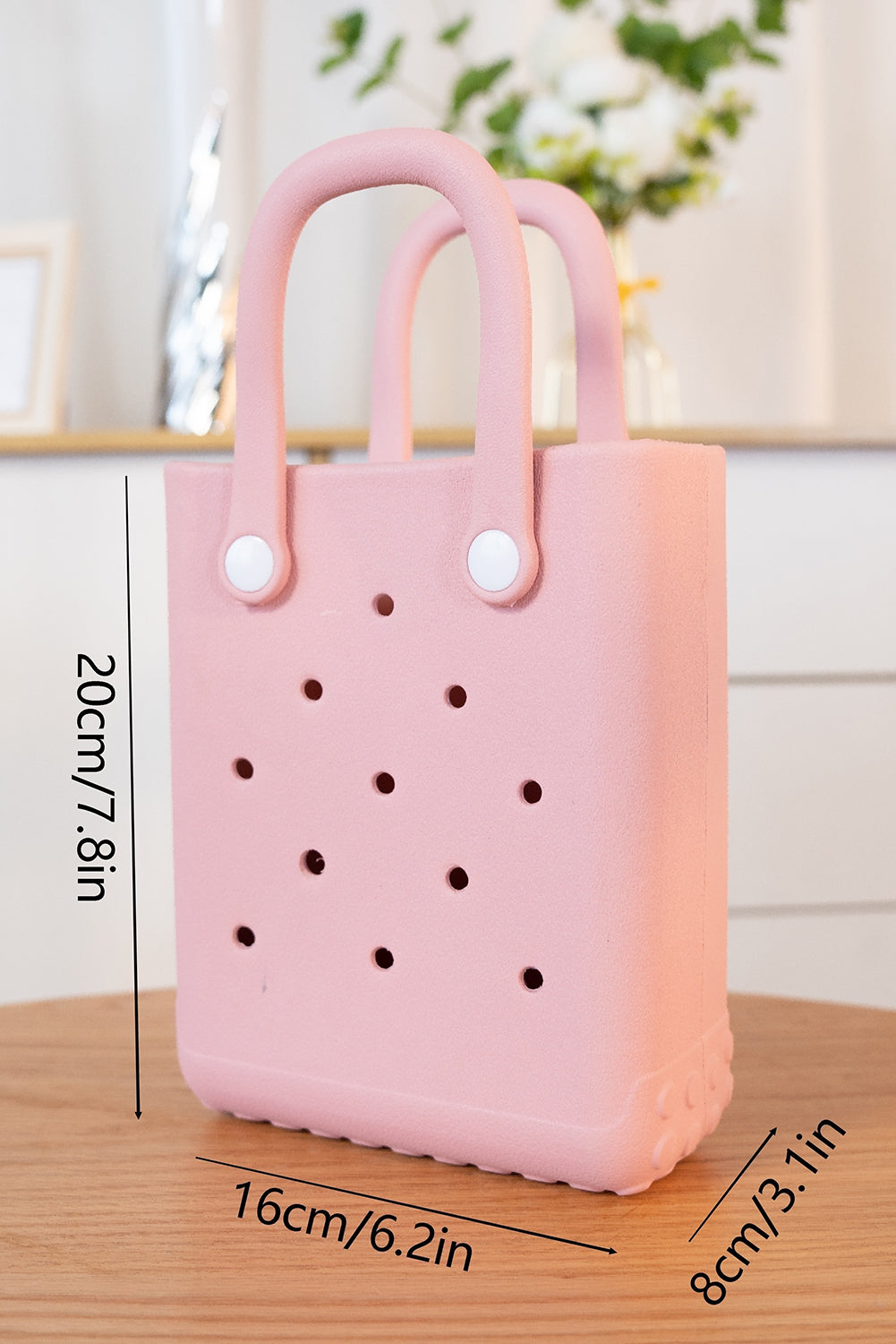 Apricot Pink EVA Self-assembly Detachable Straps Hollow Tote Bag