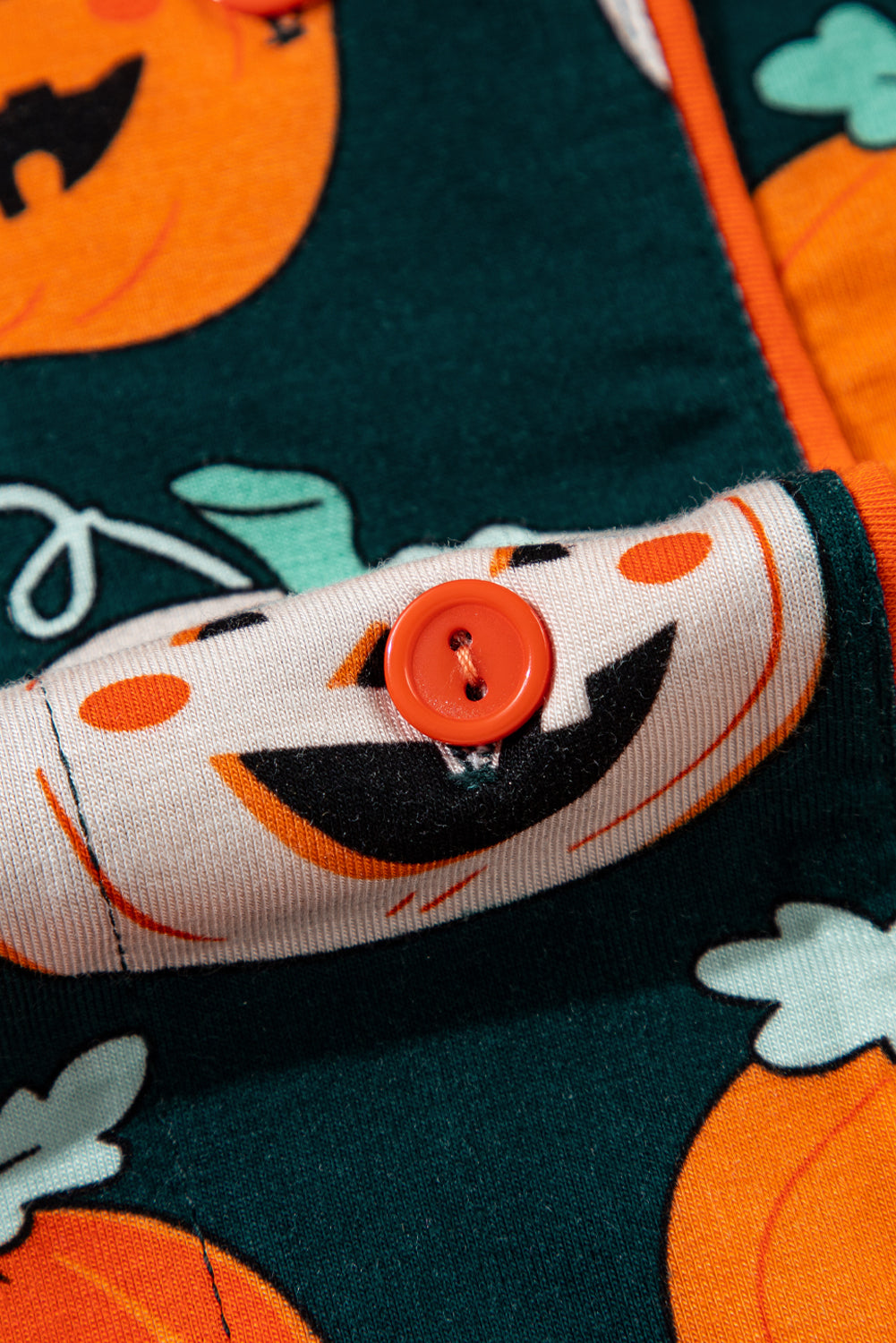 Ensemble pyjama chemise à manches courtes orange à motif Halloween