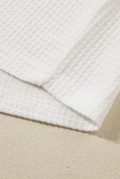 Ensemble t-shirt texturé décontracté blanc et short à cordon