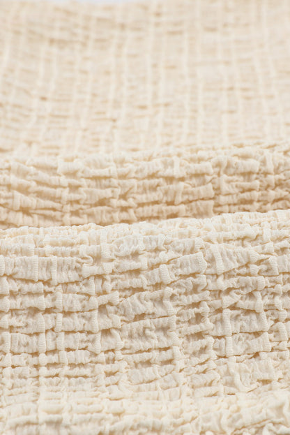 Ruffled One-shoulder Smocked Top