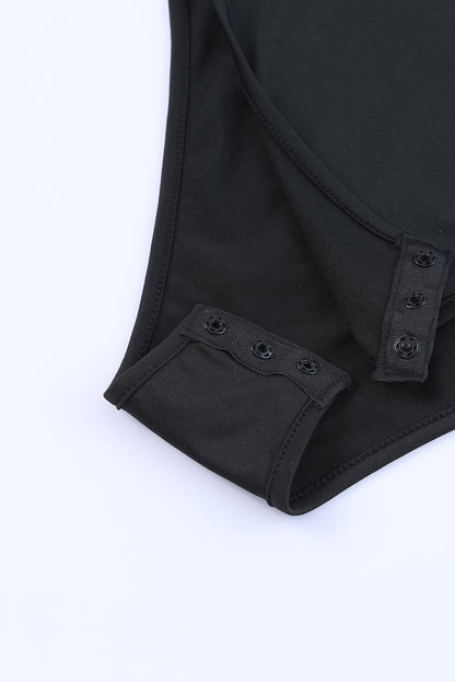 Body sans manches à col montant et paillettes 