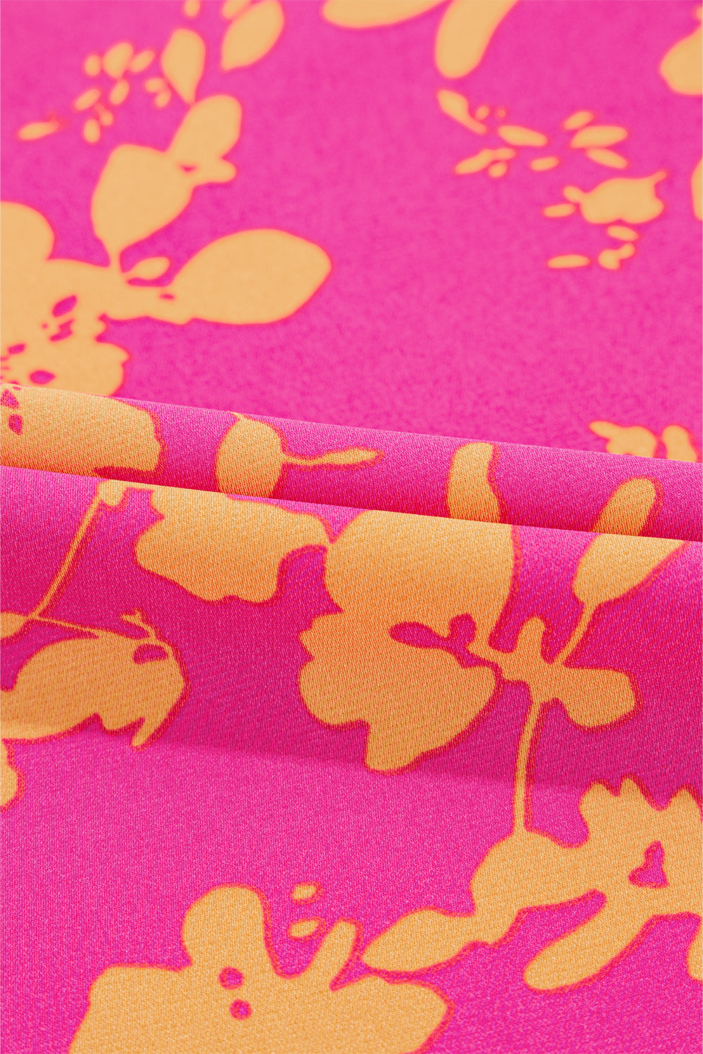 Robe courte fluide à imprimé floral rose avec cordon de serrage