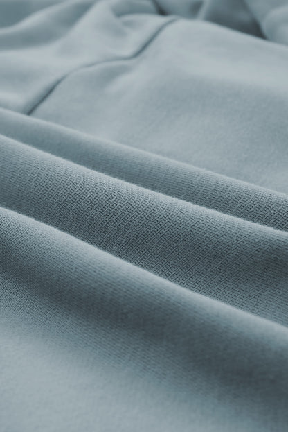 Sweat à capuche Henley surdimensionné avec poches latérales et patchwork de roses