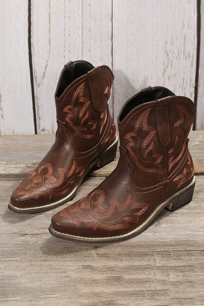 Ruby Western Embroidered Pointed Toe Cowgirl Boots