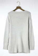 Buttoned Drop Shoulder Oversized Sweater