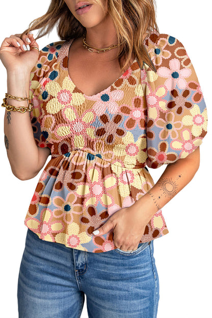 Multicolor Plus Size Floral Embroidered Flutter Sleeve Tank Top