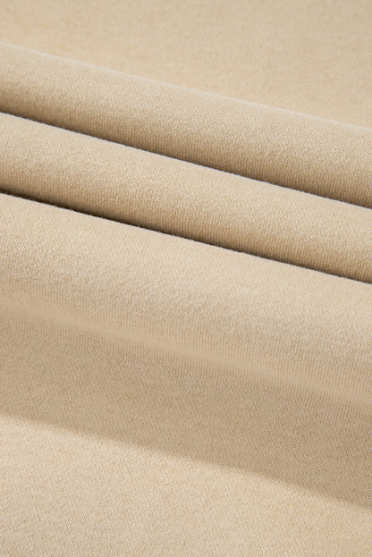 Apricot Loose Patchwork Crewneck Plus Size Sweatshirt