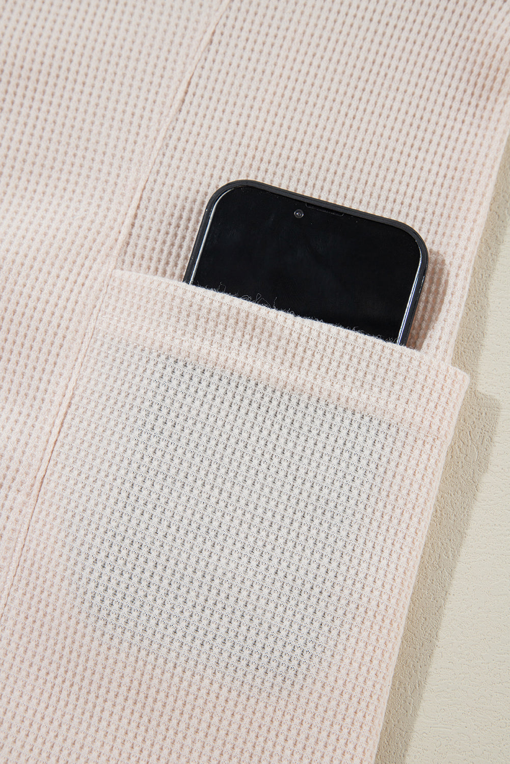 Haut ample à manches longues et col gaufré Jet Stream