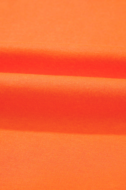 Orange Polka Dot Patchwork Round Neck Plus Size Sweatshirt