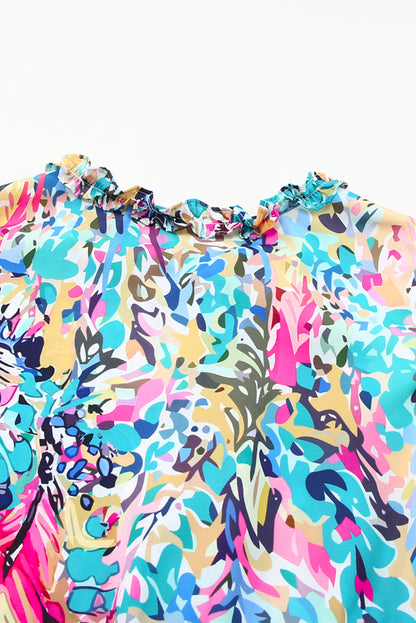 T-shirt ample à fleurs peintes 