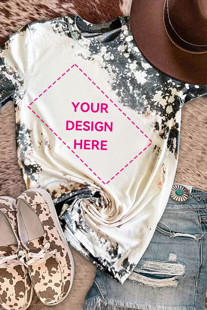 Blank Apparel - T-shirt gris teint et blanchi style western