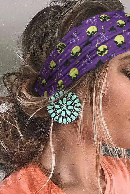 Bandeau imprimé Halloween orange roux à détails croisés 