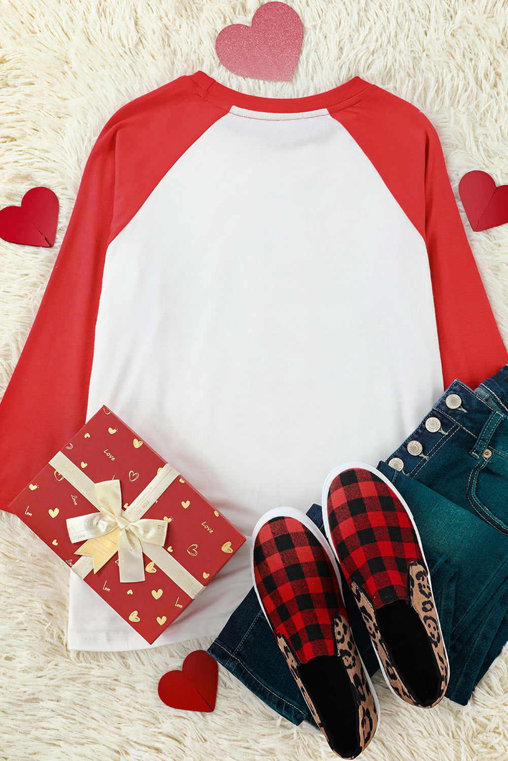 Haut raglan à motif flocons de neige et sapin de Noël