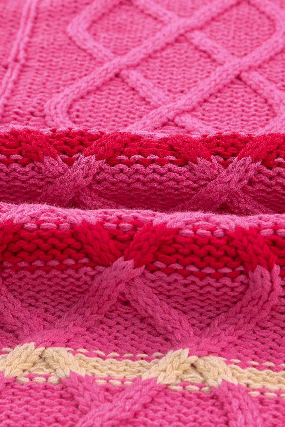 Suéter tipo jersey de punto texturizado con bloques de color a rayas 