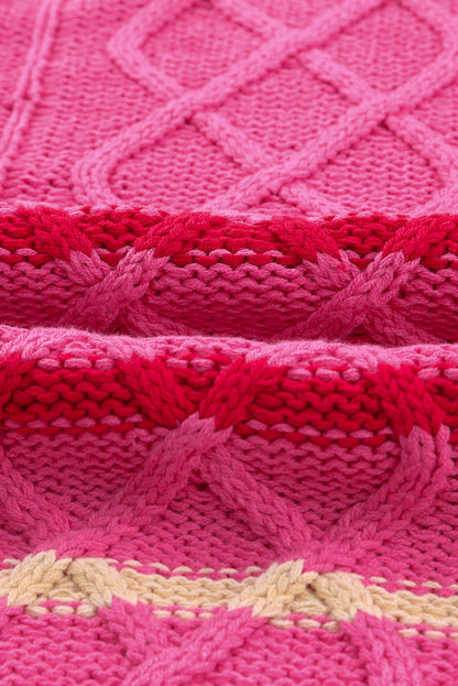 Suéter tipo jersey de punto texturizado con bloques de color a rayas 