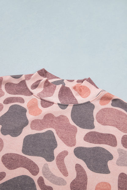 Multicolour Camouflage Western Style Pullover Sweatshirt