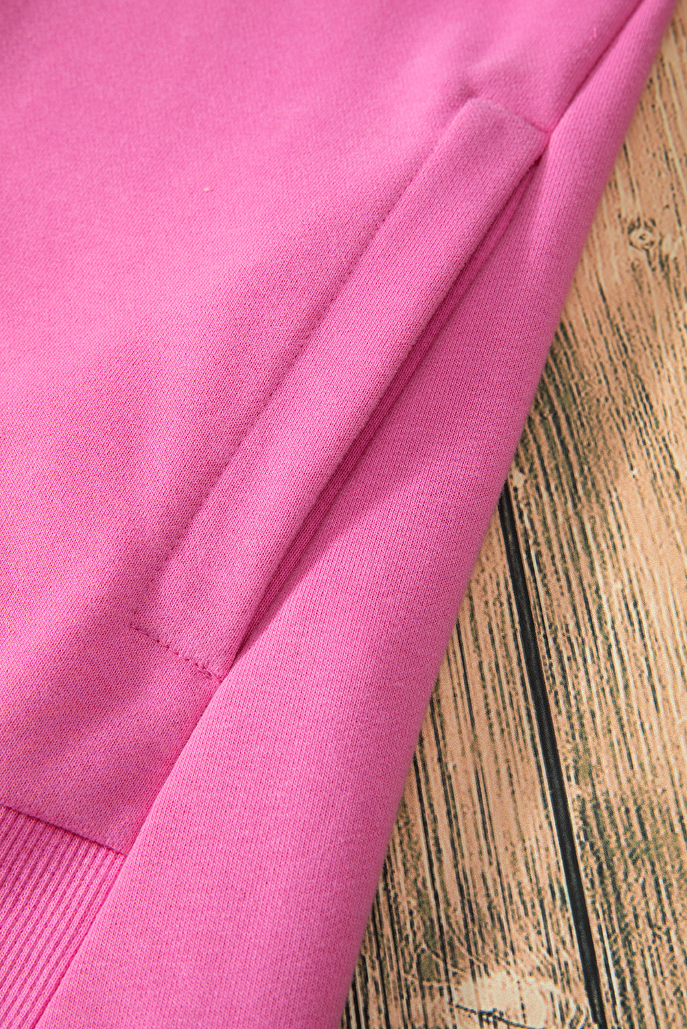 Sweat-shirt uni Bonbon à col rond et ourlet haut-bas