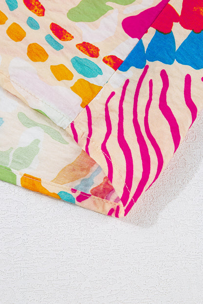 Chemise oversize orange à imprimé abstrait