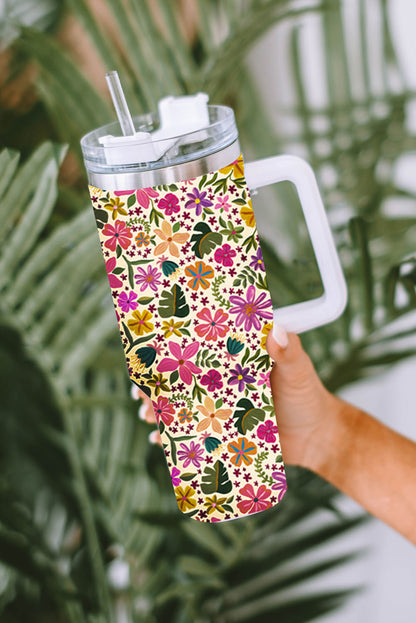 Tasse isotherme en acier inoxydable à imprimé léopard Mama avec poignée 40 oz