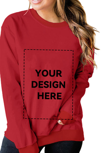 Blank Apparel - Sweat-shirt ras du cou uni rouge