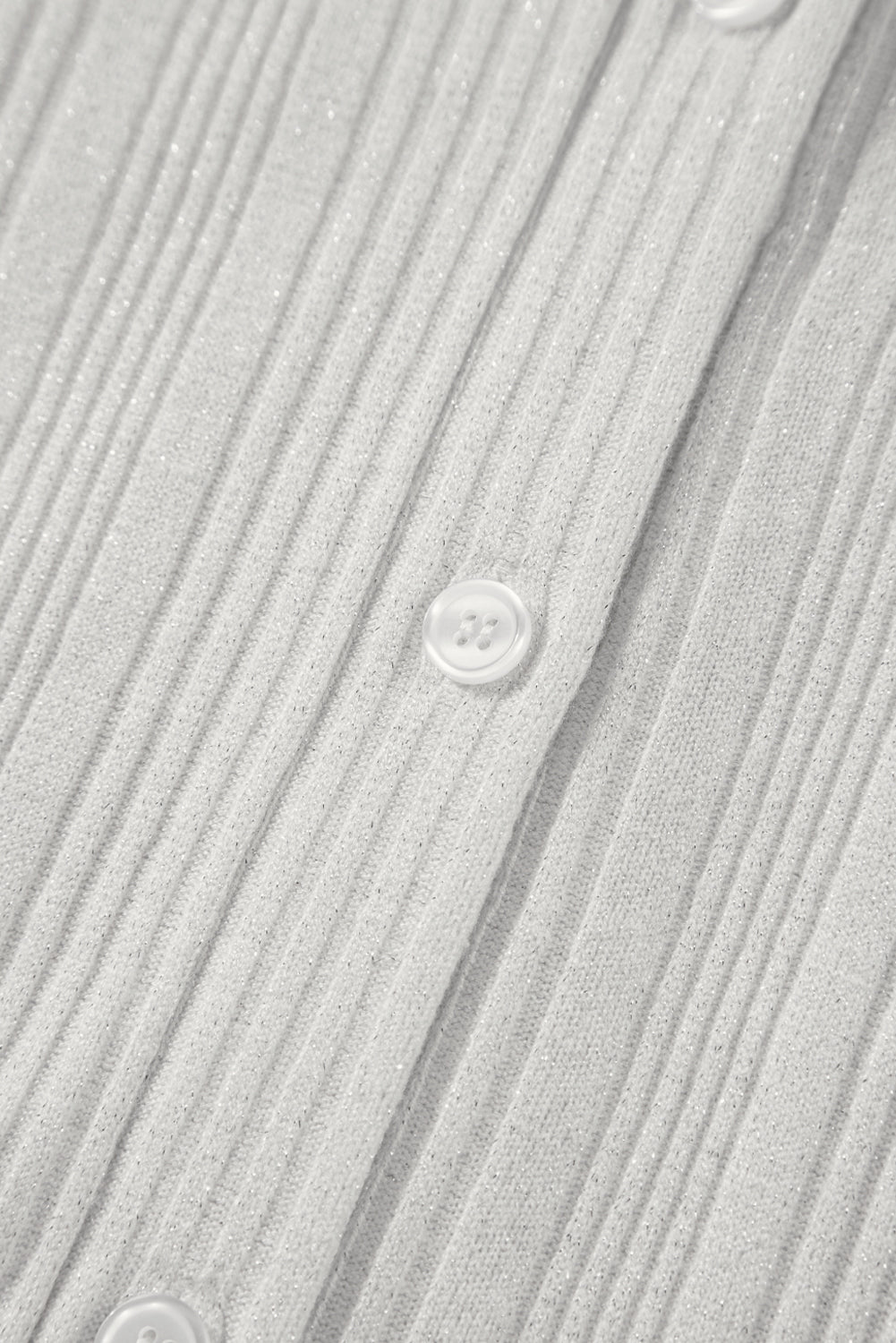 Cardigan tunique boutonné côtelé blanc uni