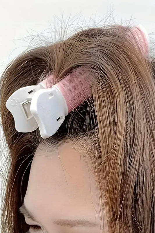 Pink Color Block Plastic Heatless Bouffant Hair Clip