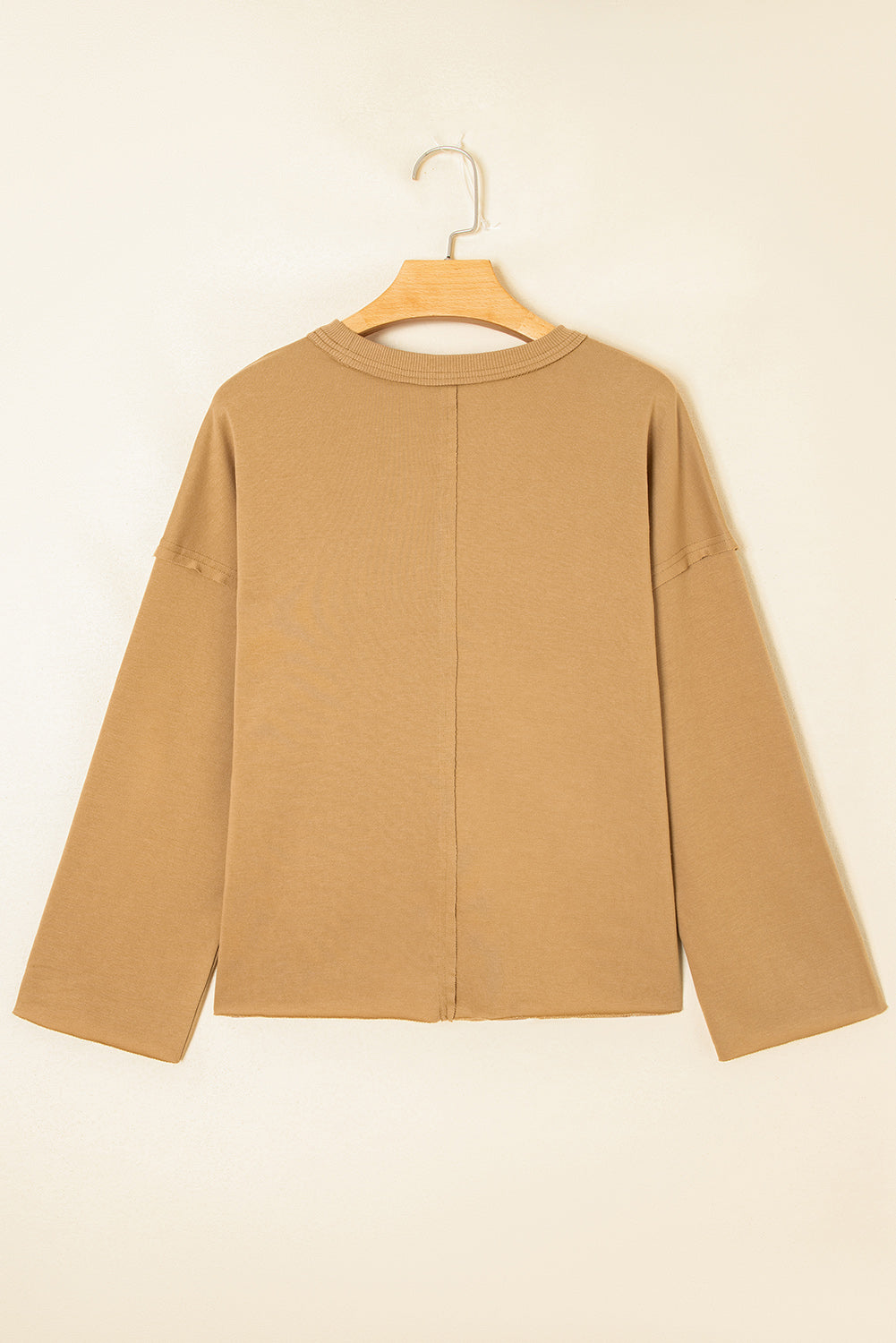 Straw Yellow Plaid Floral Heart Stitched Exposed Seam Mineral Wash Sweatshirt