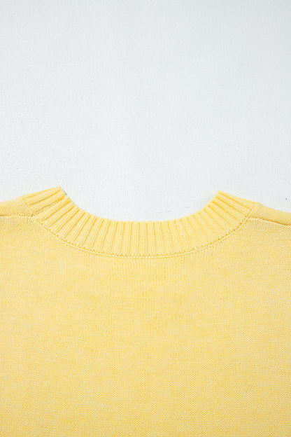 Yellow Cream Large Armhole Side Slit Loose Sweater Vest