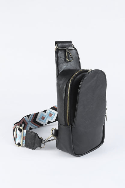 Bolso bandolera de piel sintética con cremallera