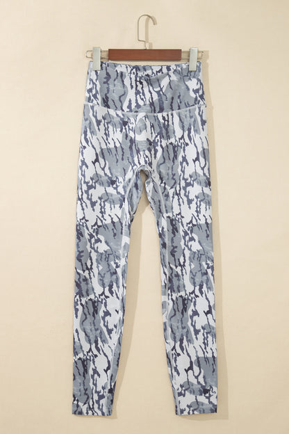 Multicolour Camouflage Pattern High Waist Leggings
